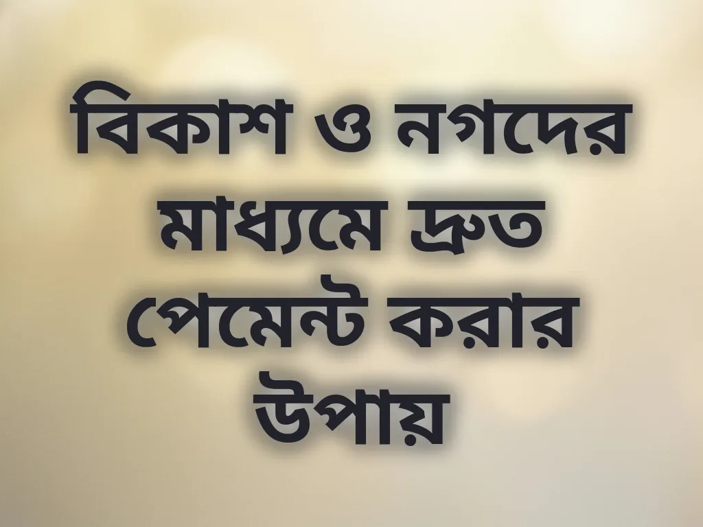 বিকাশ ও নগদ পেমেন্ট